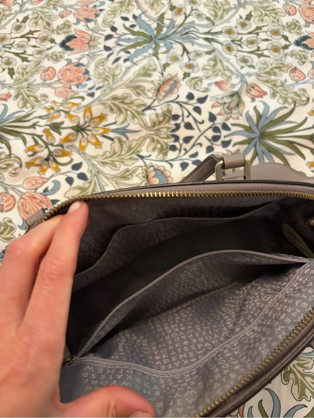 kate spade taupe dome satchel handbag